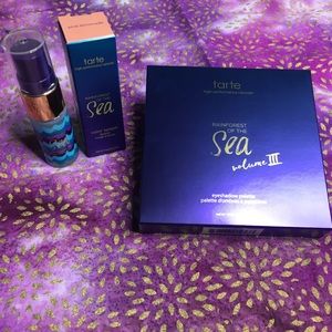 Tarte trio: eyeshadow, lipstick, and setting spray